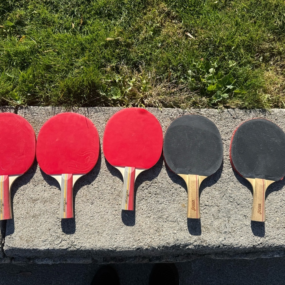 Red and Black Table Tennis Paddle Set
